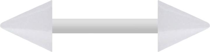 Actual product image Star Piercing Barbell white with two cones (Plastic, without brass)