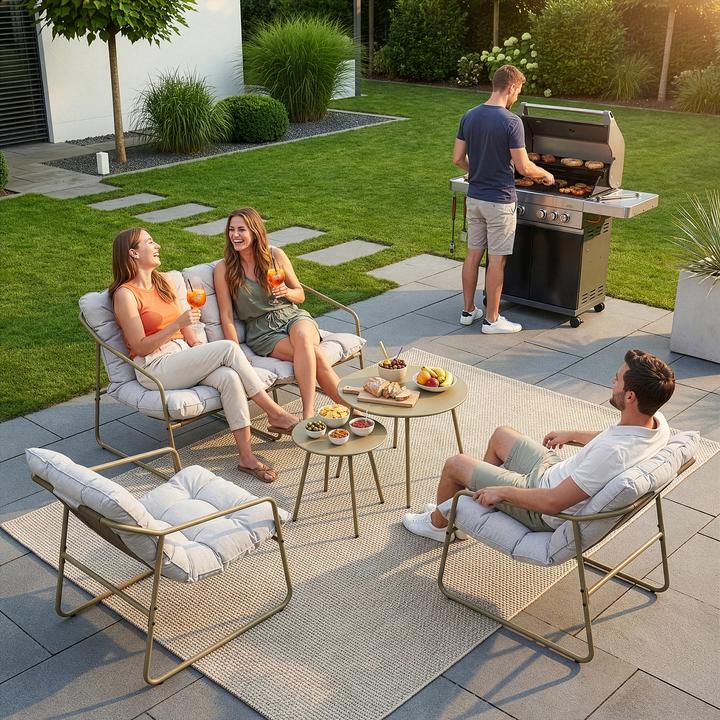 Actual product image En.Casa Gartenmöbelset Kivanta 5-tlg. Beige