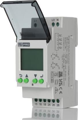 Produktbild RS PRO Überwachungsrelais, für Phasenspannung 3-phasig, 2 Wechsler Überspannungsschutz, Unterspannun