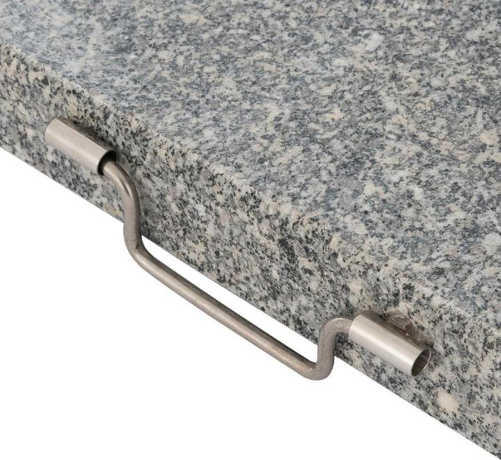 Produktbild VCM Sonnenschirmständer 30kg Granit poliert grau eckig Edelstahl 45 x45 cm Griff