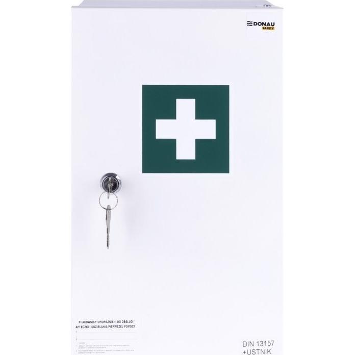 Donau Safety, Asciugacapelli, Polska Firma Apteczka naścienna 40.2" DIN 13157 (+ ustnik) metalowa