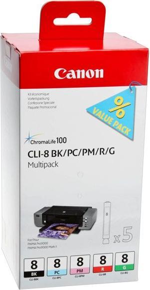 Produktbild Canon Tinte C/PM/R/G Orig.Nr. CLI-8MULTI (G, R, PC, BK, PM)