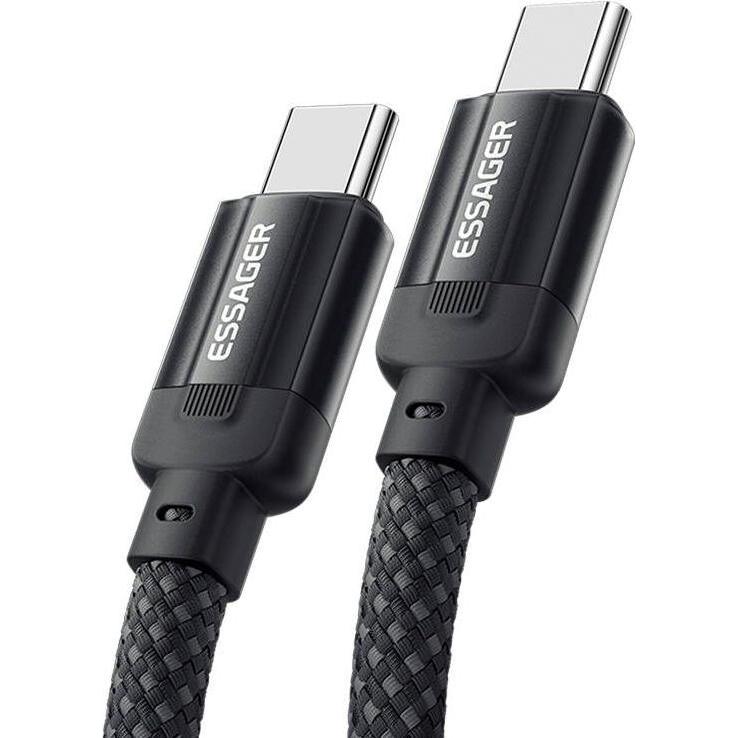 Thumbnail - Essager USB-C to USB-C cable,, EXCTT1-YS01-P, 100W, 1m (black) (1 m, USB 2.0), USB Kabel