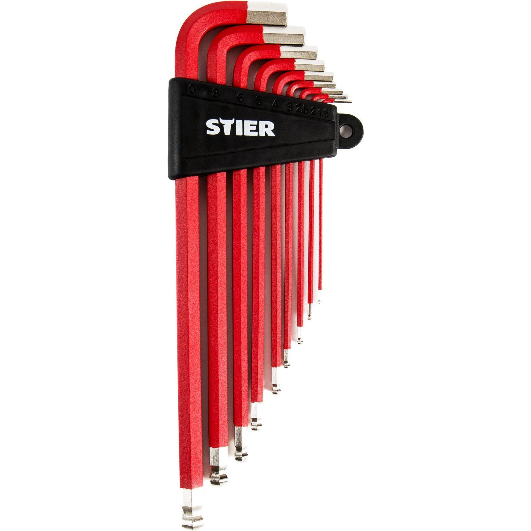 Stier, Cacciavite, Set di chiavi maschio piegate esagonali 1,5 - 10 mm 9 pezzi