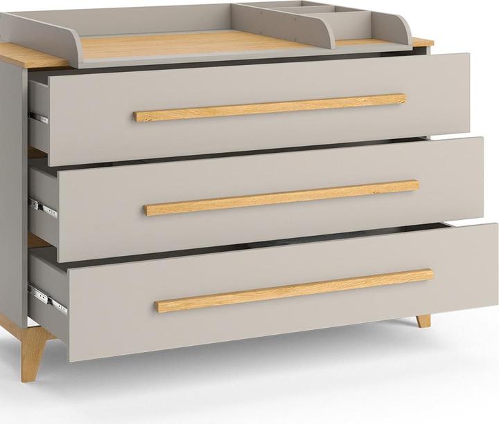 Actual product image VitaliSpa Changing dresser Malia, Cashmere oak, 133 x 98 cm XL with 3 drawers