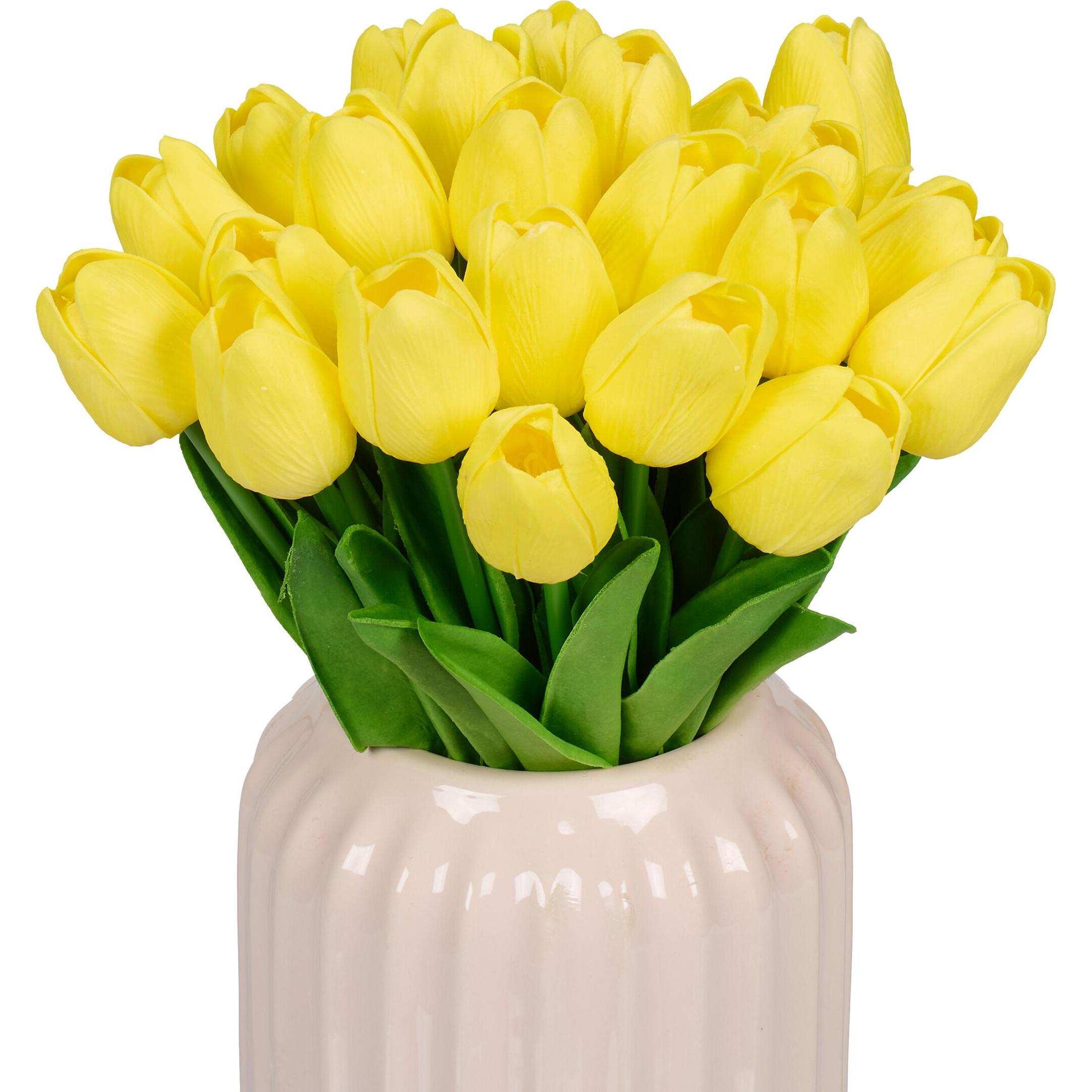 Relaxdays, Kunstpflanzen, 24x Kunsttulpe (33.50 cm)