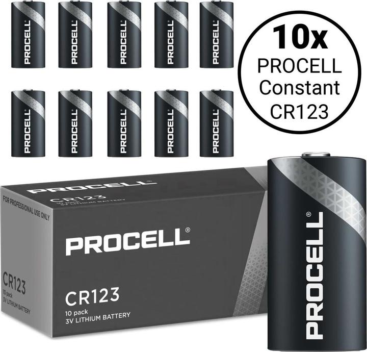 Procell CR123 (Lithium) Constant - 10 Batterien (10 pcs., RCR123A, 1550 mAh)