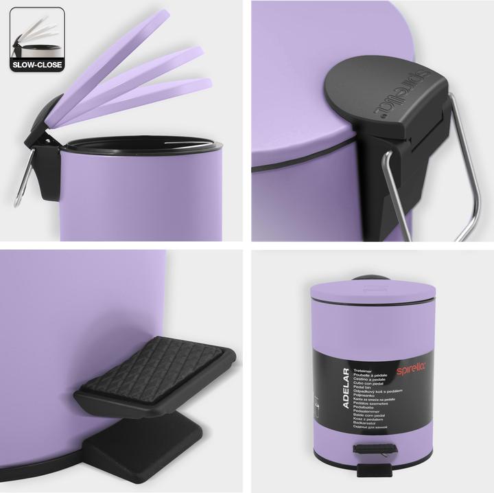 Produktbild spirella Adelar 3l Treteimer Matt Lavender Lavendel - Stahl (3 l)