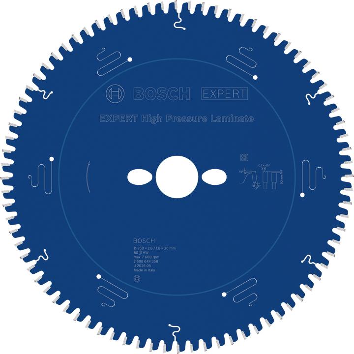 Image du produit Bosch Professional Zubehör Lame de scie circulaire Expert for High Pressure Laminate, 250 x 30 x 2,8 mm, 80