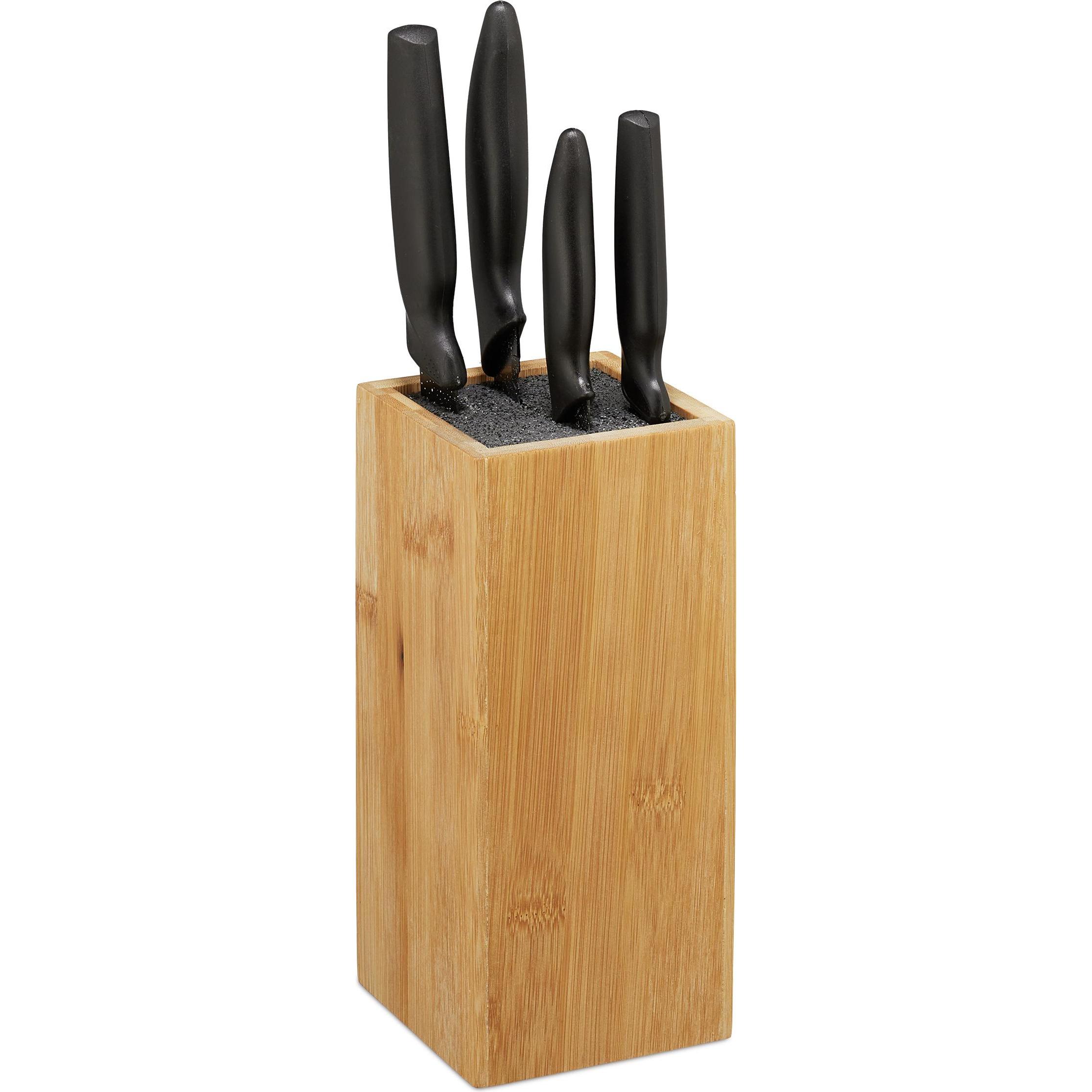 Relaxdays Messerblock, Messerblock, Braun