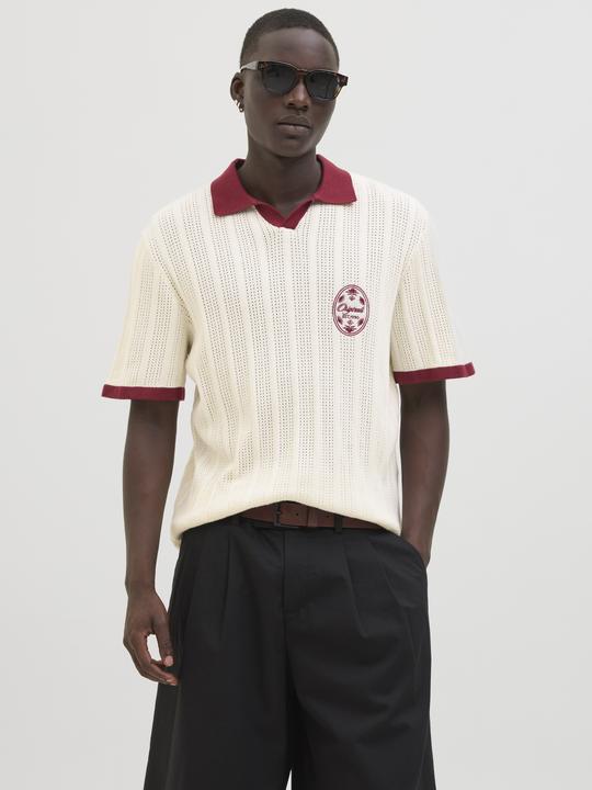 Produktbild Jack & Jones Jordia Knit Split Neck Polo Styd Ss25 (S)