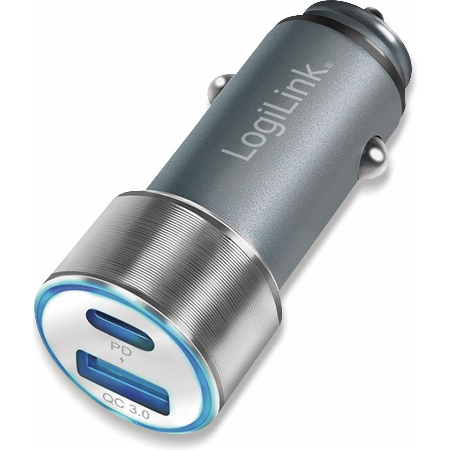 LogiLink Auto-Netzteil, Auto Adapter, Grau