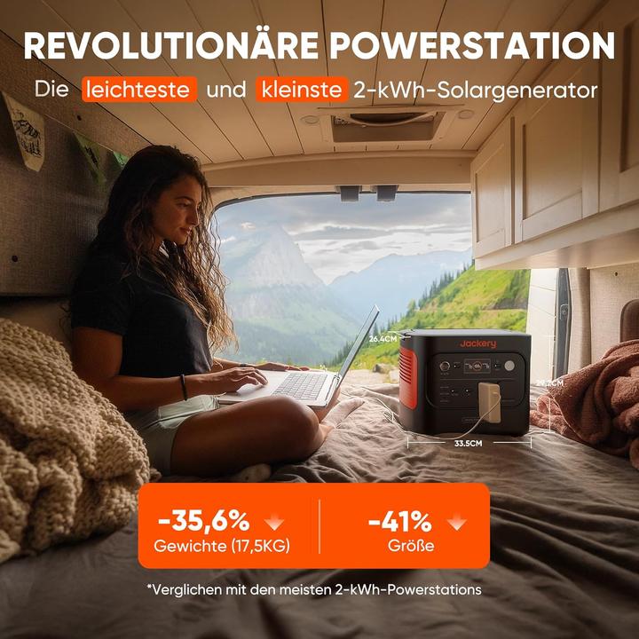 Immagine prodotto Jackery Tragbare Powerstation E2000 v2 (2042 Wh, 17.90 kg)