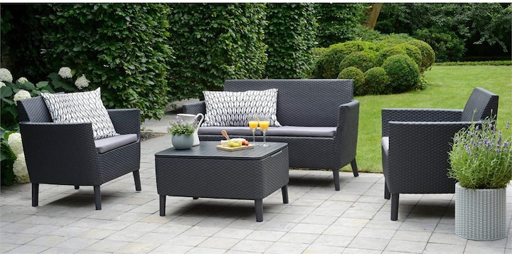 Image du produit Allibert Ensemble de salon Salemo, anthracite, 4 places assises