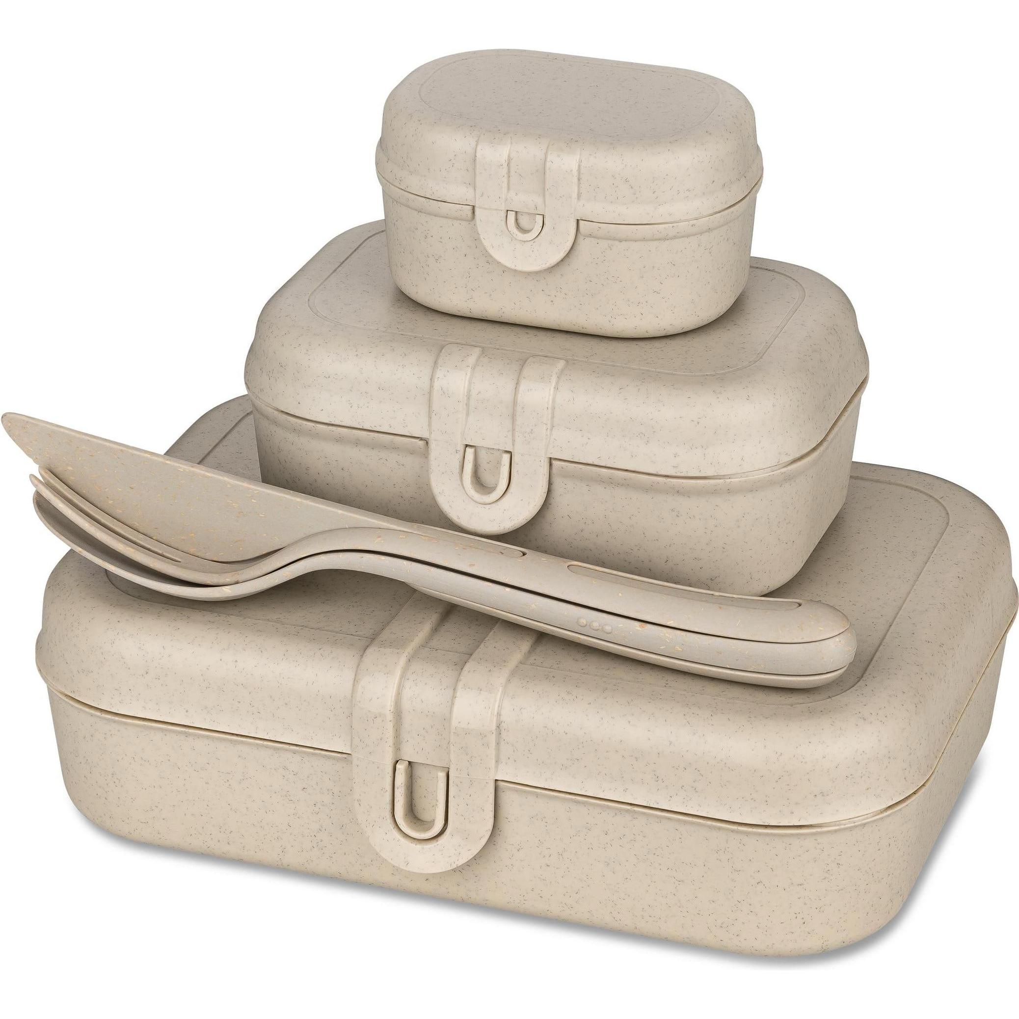Koziol Lunchbox Pascal Ready 4-teilig, Sand, Lunchbox, Beige