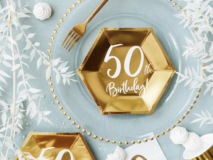 Actual product image Partydeco Plate 50 years in gold
