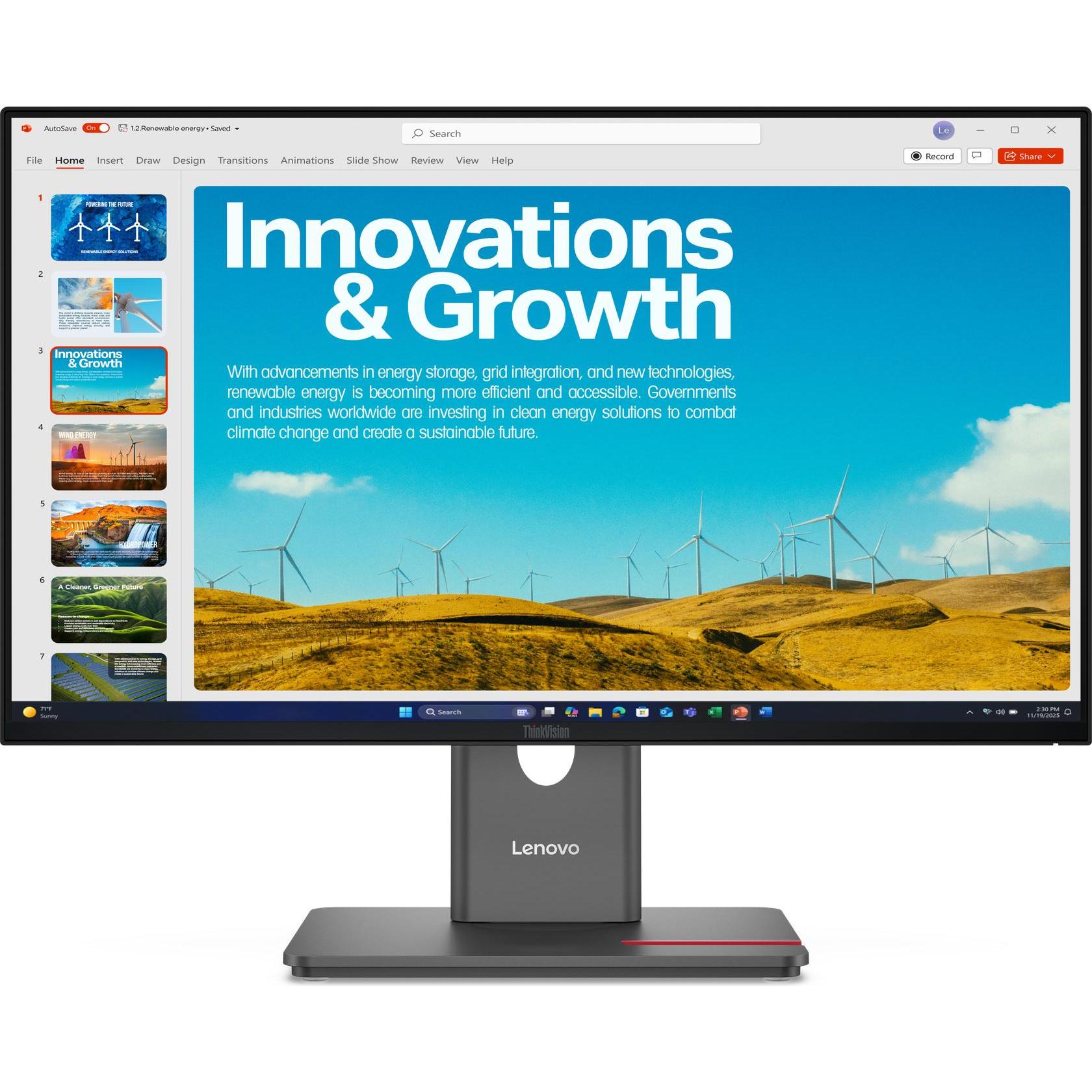 Lenovo ThinkVision P24QD-40 (2560 x 1440 Pixel, 23.80"), Monitor, Schwarz