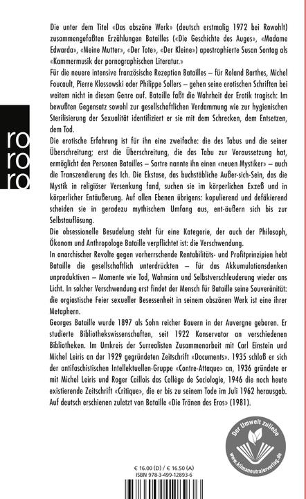 Produktbild Das obszöne Werk (Deutsch, Georges Bataille, 1977)