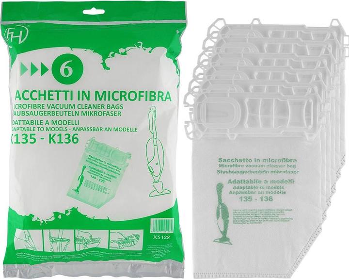 Alternativ Filterhaus Mikrofaser Staubbeutel passend für Vorwerk Kobold K135 K136 (6x)