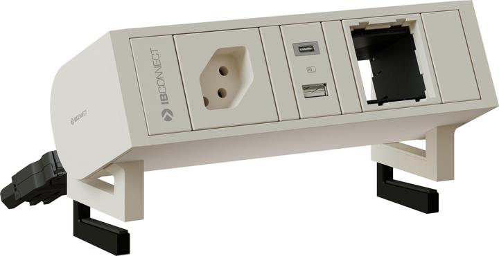 Actual product image IB Connect SUPRA power strip white 1x type 13 1x USB-A/C 1x empty module (1x, Type 13)
