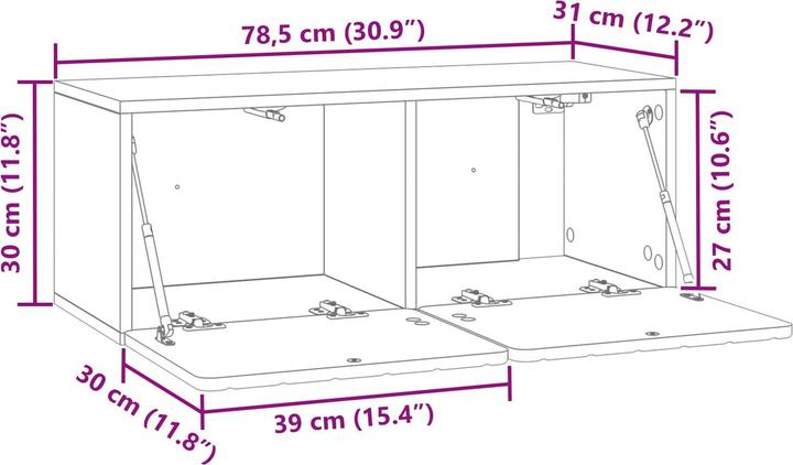 Produktbild vidaXL Wandschrank (31 x 78.50 x 30 cm)