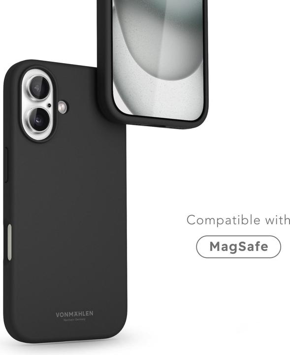 Actual product image Vonmählen Soft Silicone Case for iPhone 16 Black (Apple iPhone 16)