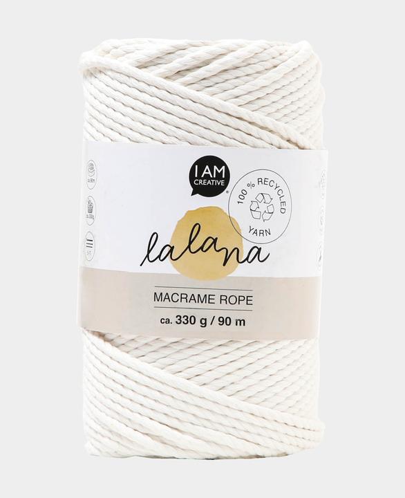Image du produit Lalana Corde à macramé en laine 3 mm, 330 g, crème (90 m)