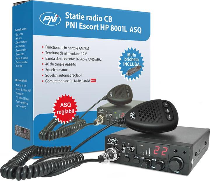 Produktbild PNI CB-Funkgerät Escort HP 8001L ASQ inklusive Kopfhörer mit Mikrofon HS81L