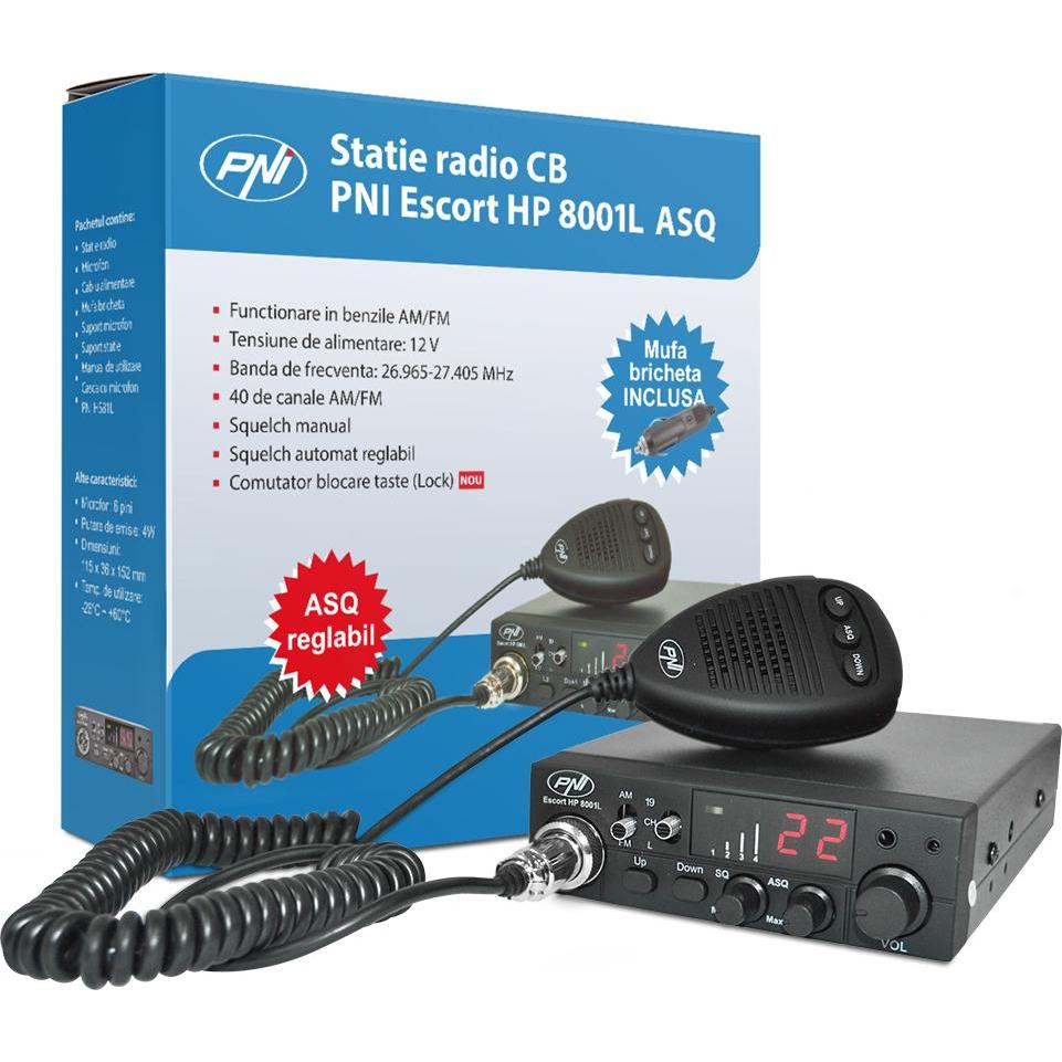 PNI CB-Funkgerät Escort HP 8001L ASQ inklusive Kopfhörer mit Mikrofon HS81L, Walkie-Talkie