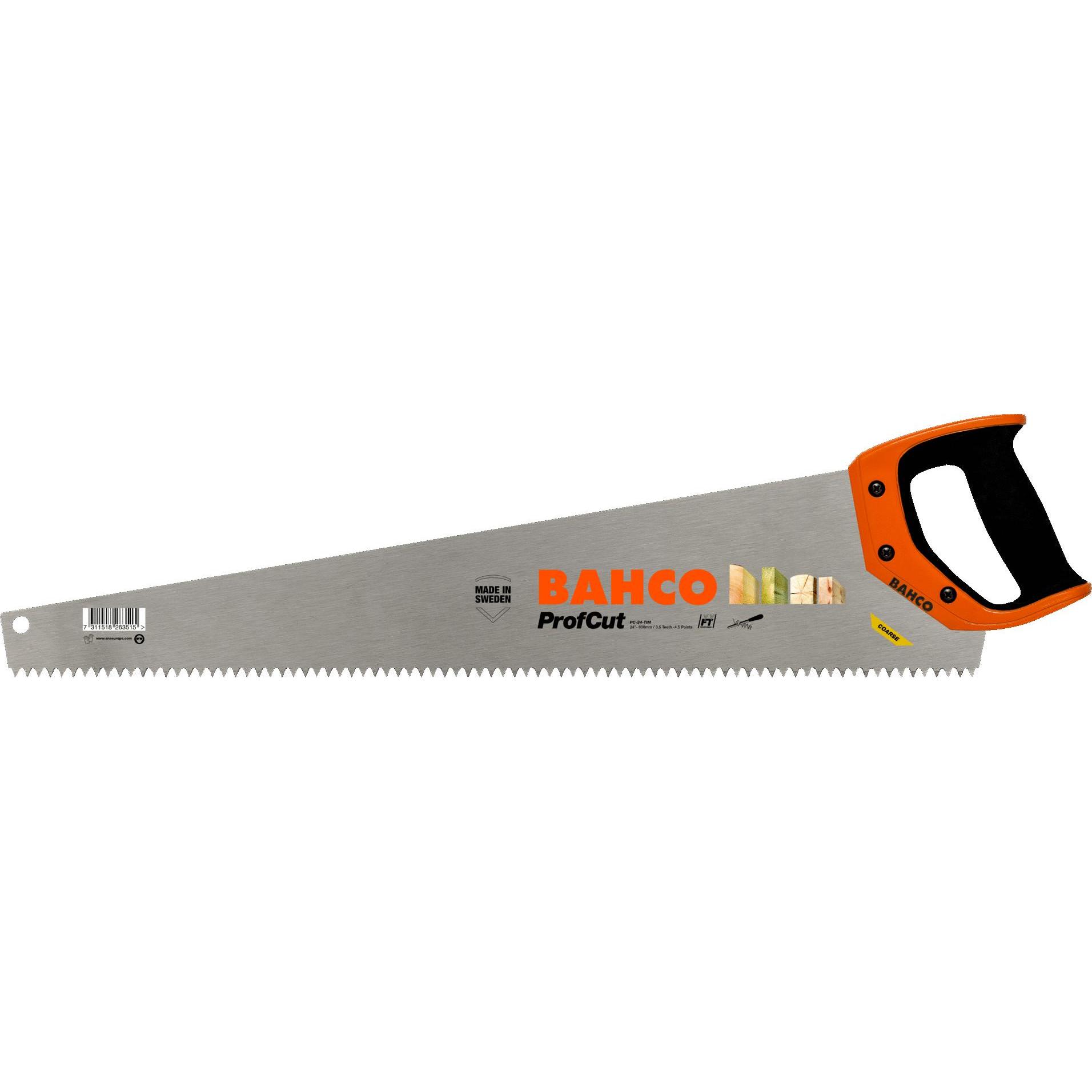 Bahco, Handsäge, ProfCut-Holzsäge für Nutzholz, feuchtes und tanalisiertes Holz 3,5/4,5 ZpZ 24"