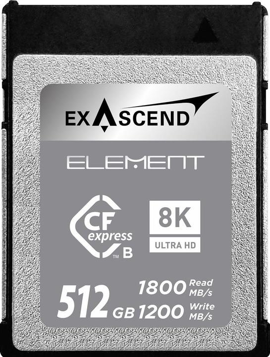 Image du produit Exascend CFexpress Card Type B 512GB R1800/W750 Element Series (Nouveauté) (512 Go, CFexpress type B)