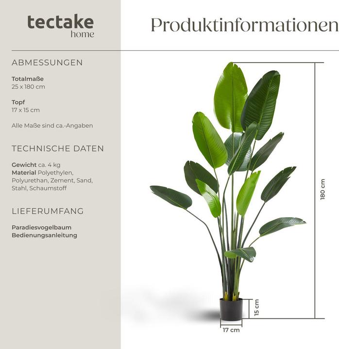 Produktbild tectake Paradiesvogelbaum Tropic (180 cm)