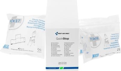 Actual product image First Aid Only Gauze compresses Quick Stop P-44030 00 white 1x17.0/2x12.0 x 1x17.0/2x7.5 cm, 3 pcs.