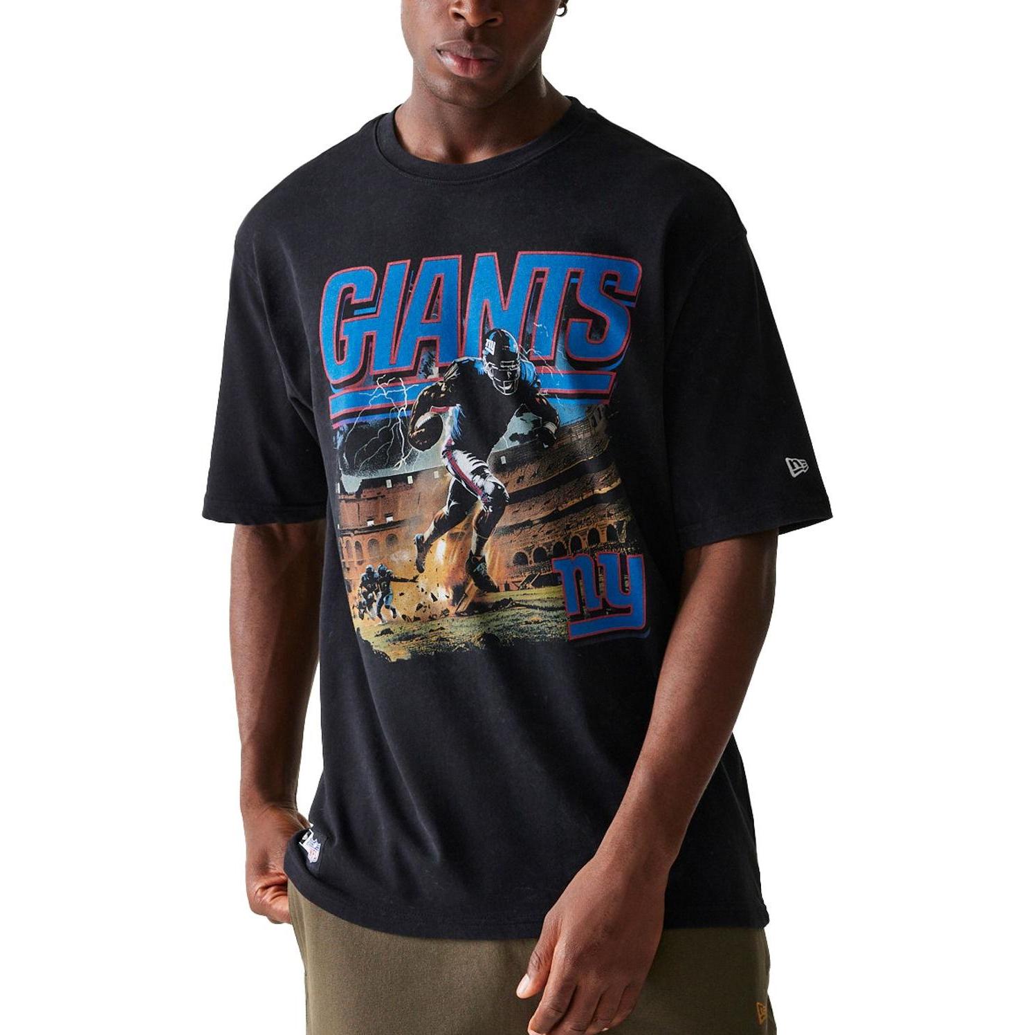 New Era, Herren, Shirt, Oversized Shirt - NFL PREMIUM New York Giants - M, Schwarz, (M)