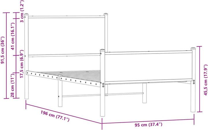 Image du produit vidaXL Bettgestell (90 x 190 cm)