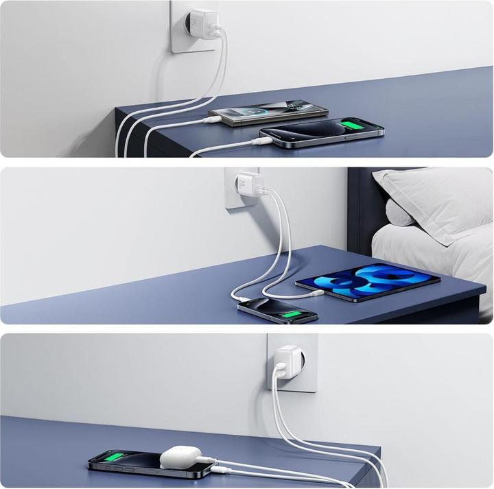 Produktbild Joyroom 20W Dual USB-C Charger - White (20 W, 2 Ports)