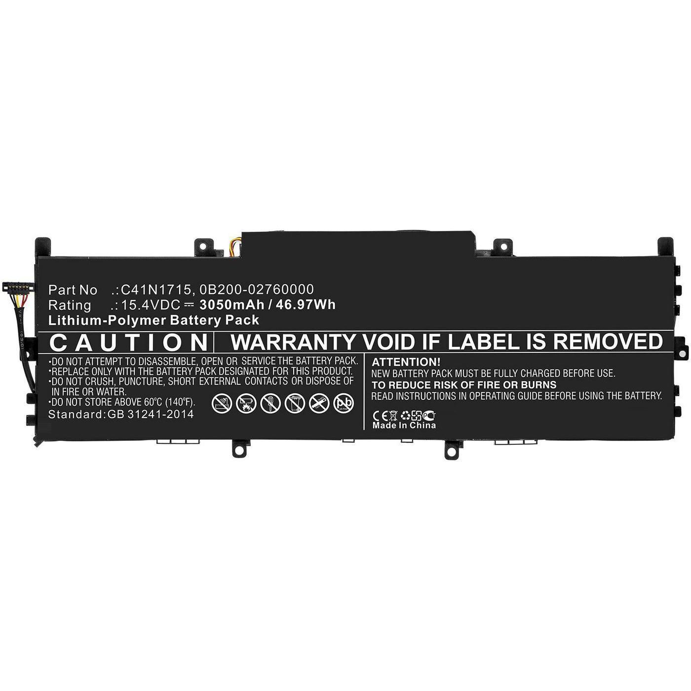 CoreParts Laptop Battery for Asus (3050 mAh), Notebook Akku, Schwarz