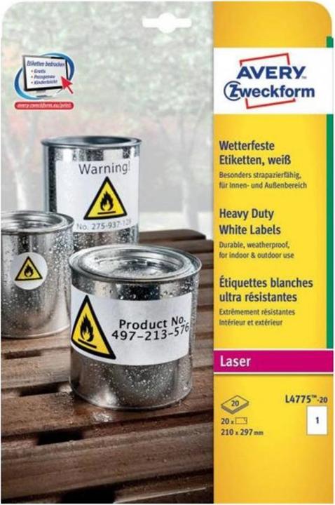 Image du produit Avery Étiquettes résistantes aux intempéries