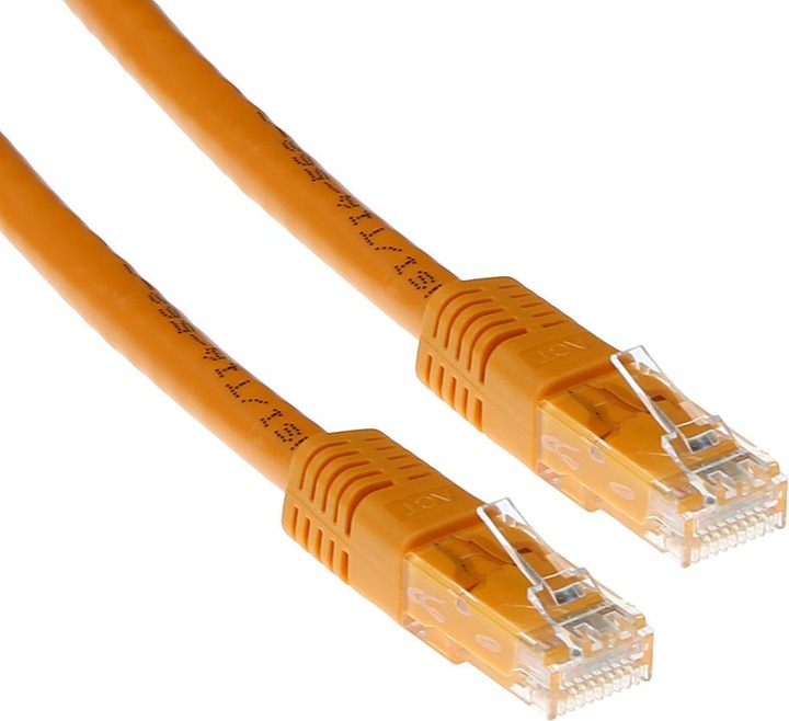 Actual product image Orange 10 meter U/UTP CAT5E patch cable with RJ45 connectors. Cat5e u/utp orange 10.00m (U/UTP, CAT5e, 10 m)