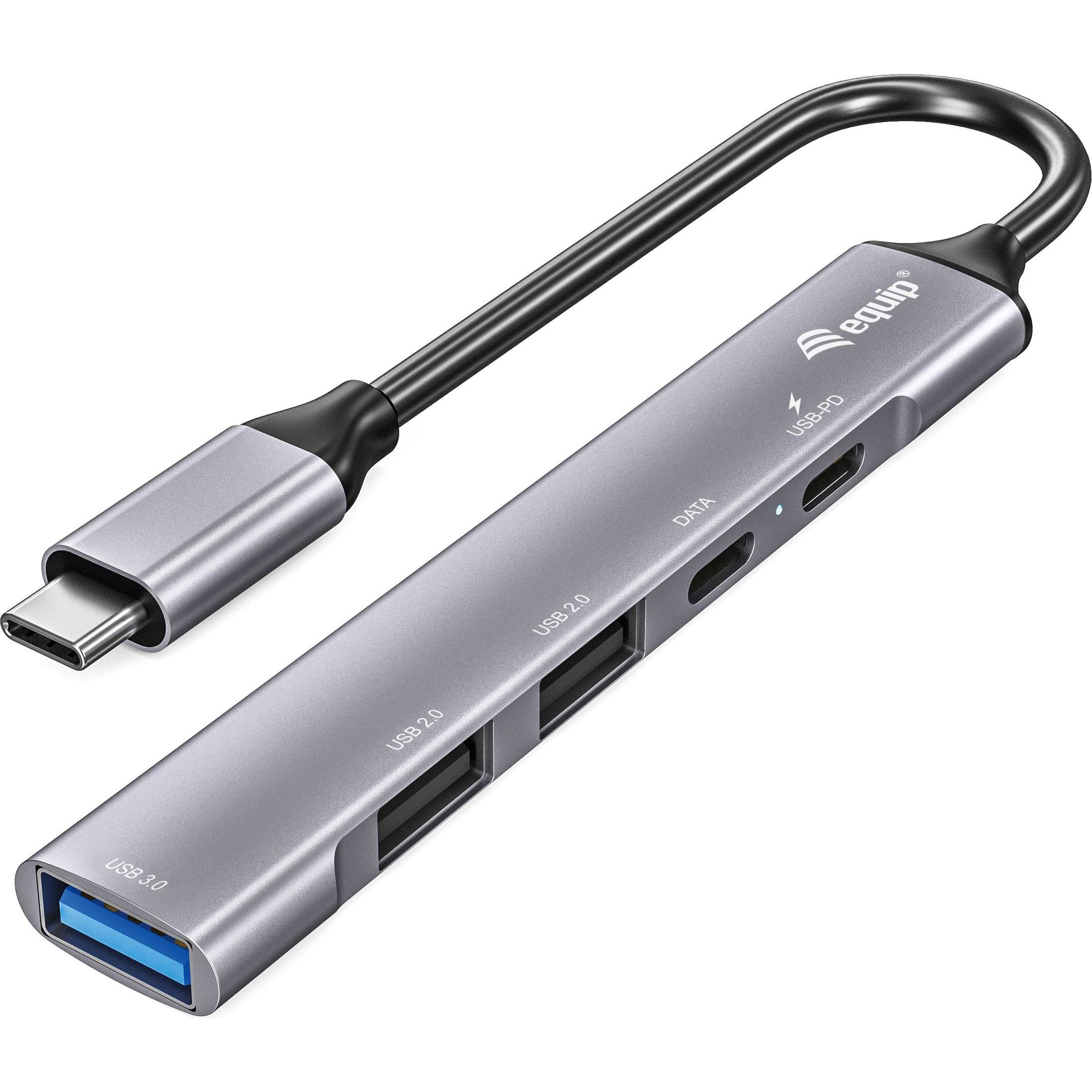 equip 5-Port USB Hub (USB-C, 5 Ports), Dockingstation + USB Hub, Silber