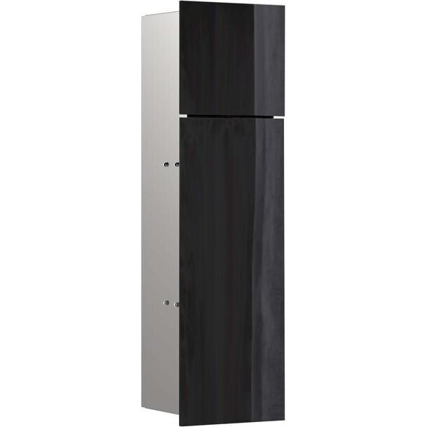 Emco, Armadietto bagno, asis pure module WC, montage encastré, charnière de porte à droite, façade en verre en deux parties (60 x 15 x 60 cm)