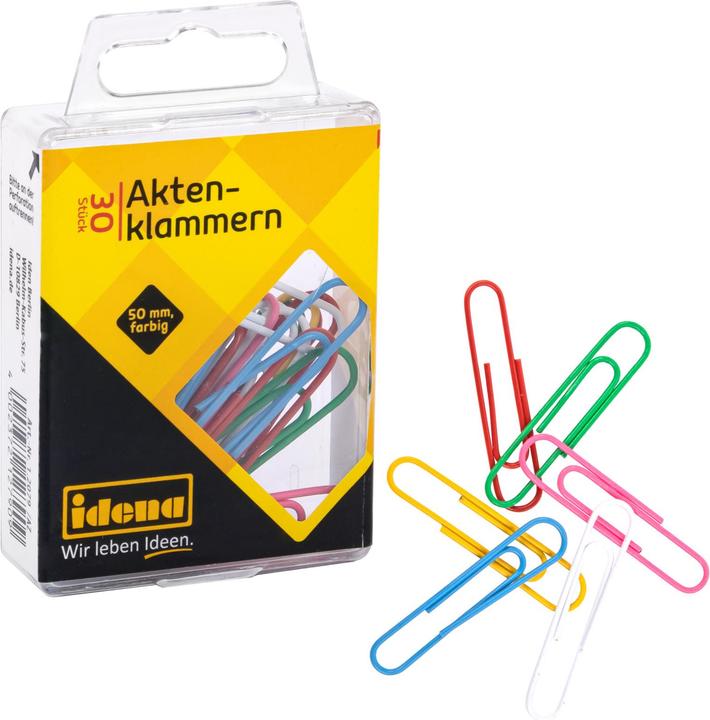 Image du produit Idena Pinces à dossiers 50mm 30pcs, enrobées de plastique (30x)