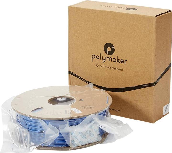 Actual product image Polymaker Polyterra Pla Plus Cardboard Coil, Blue, 1 kg, 1.75mm (PLA+, 1.75 mm, 1000 g, Blue)