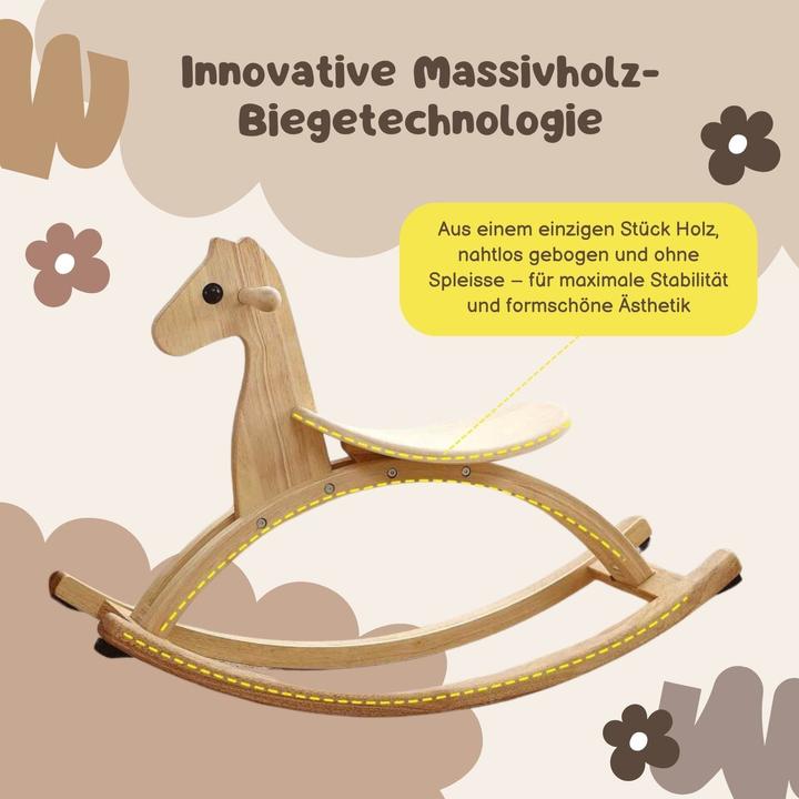 Produktbild Hermex Schaukelpferd Holzpferd Kinderspielzeug Spielzeugpferd Holzspielzeug