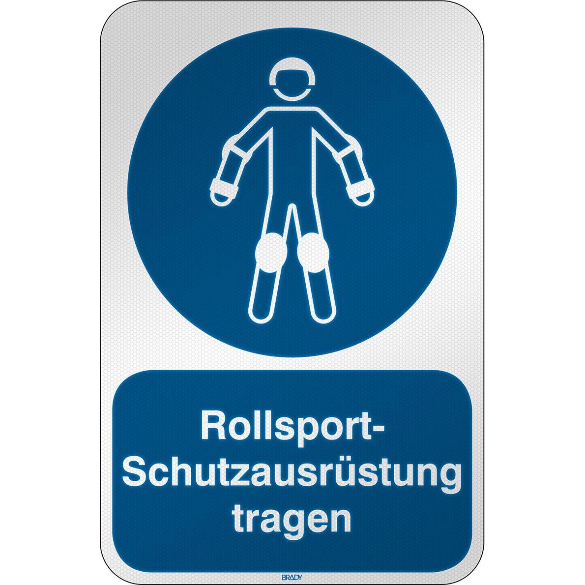 Brady M/M049/DE380/RFL-390X590-1, ISO Sicherheitskennzeichnung - Rollsport-Schutzausrüstung tragen (303291)