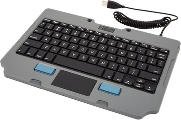 Gamber-Johnson 7160-1449-00, QWERTY, US Englisch, Touchpad, Gamber Johnson, Schwarz, Grau, Polycarbo (US, Kabelgebunden)