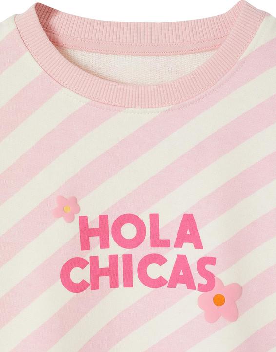 Produktbild Vertbaudet Gestreiftes Sweatshirt mit Schrift HOLA CHICAS Mädchen (116)