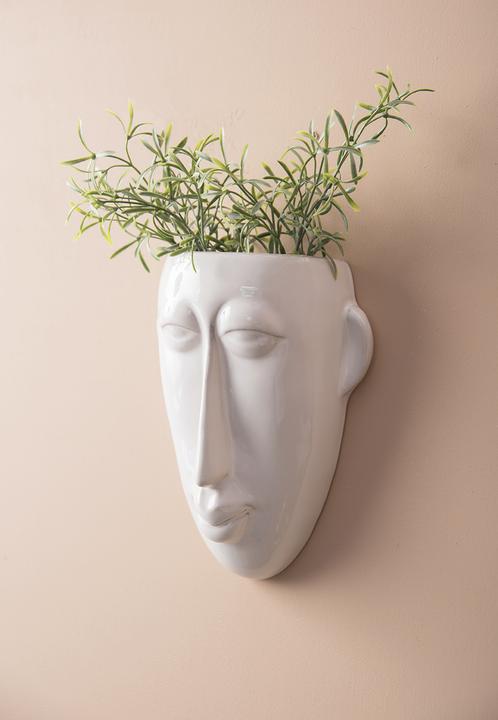 Produktbild present time Blumentopf Wand, Maske lang, Weiss