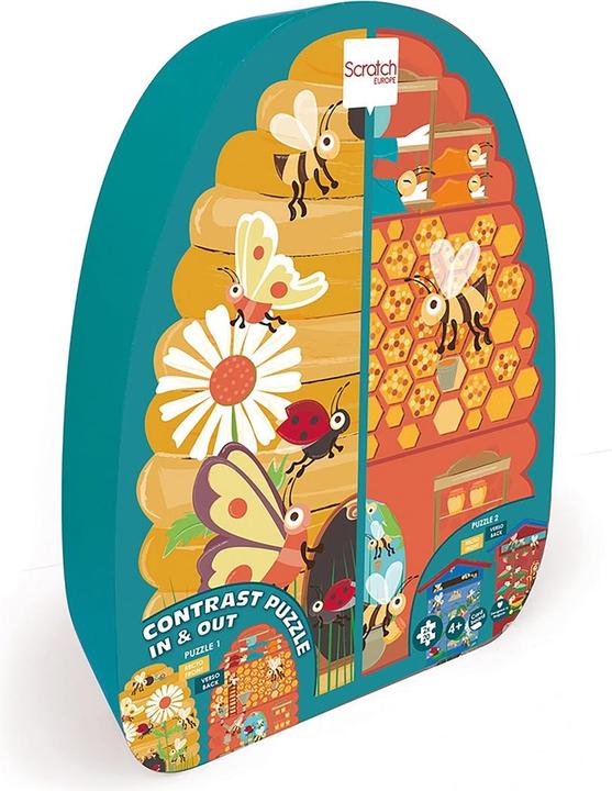 Actual product image Scratch Contour puzzle bee double sided (20 pieces)