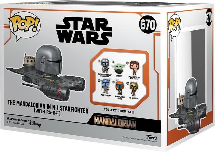 Image du produit Funko Star Wars : The Mandalorian POP! Rides Vinyl Figurine Mandalorian in N1 Starfighter 15 cm